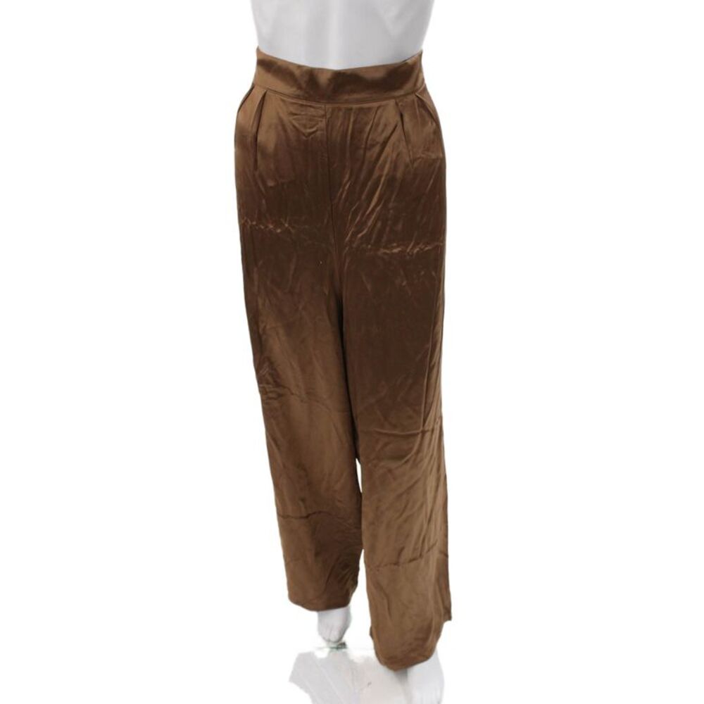 Nonchalant Label Women Dress Pants Satin Brown Size L